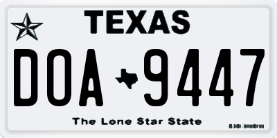 TX license plate DOA9447