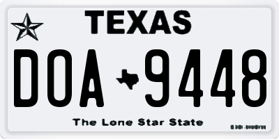 TX license plate DOA9448