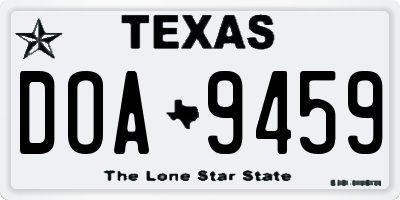 TX license plate DOA9459