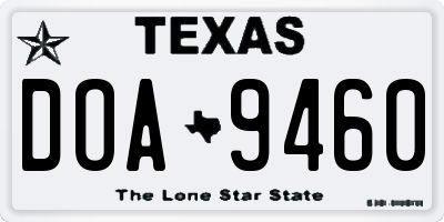 TX license plate DOA9460