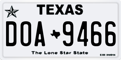 TX license plate DOA9466