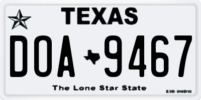 TX license plate DOA9467