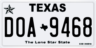 TX license plate DOA9468