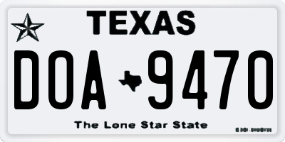 TX license plate DOA9470