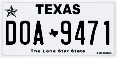 TX license plate DOA9471