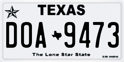 TX license plate DOA9473
