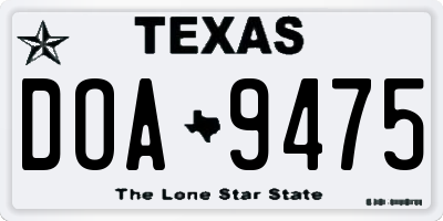 TX license plate DOA9475