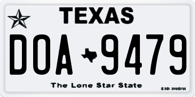 TX license plate DOA9479
