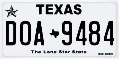 TX license plate DOA9484