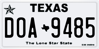 TX license plate DOA9485
