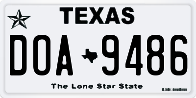TX license plate DOA9486