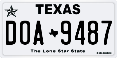 TX license plate DOA9487