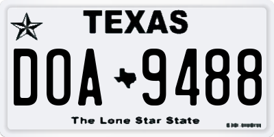 TX license plate DOA9488