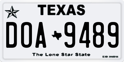 TX license plate DOA9489