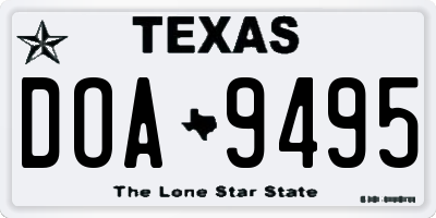 TX license plate DOA9495