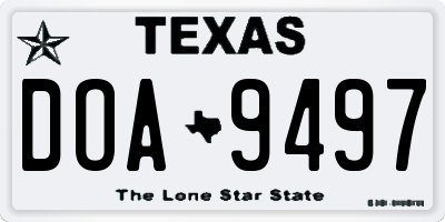 TX license plate DOA9497