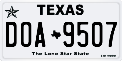 TX license plate DOA9507