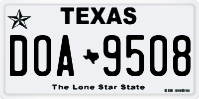 TX license plate DOA9508