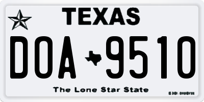 TX license plate DOA9510