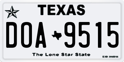 TX license plate DOA9515