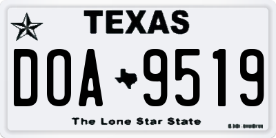 TX license plate DOA9519