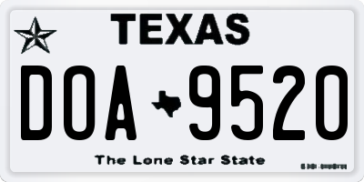TX license plate DOA9520