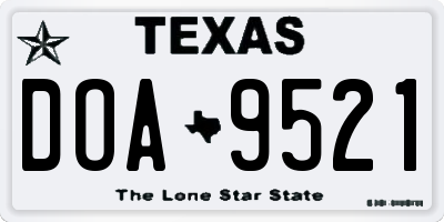 TX license plate DOA9521