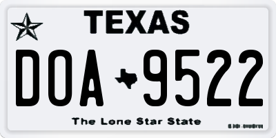 TX license plate DOA9522