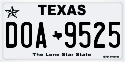 TX license plate DOA9525