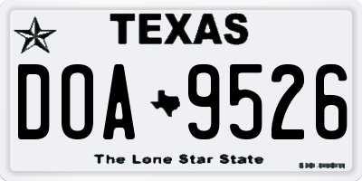 TX license plate DOA9526