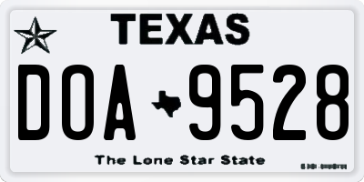 TX license plate DOA9528