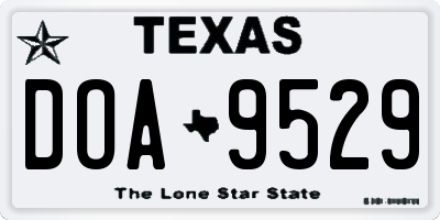 TX license plate DOA9529
