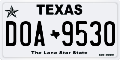 TX license plate DOA9530