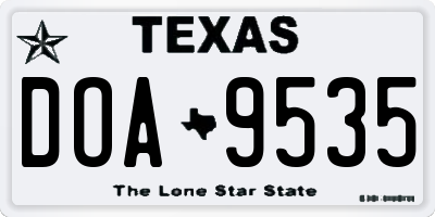 TX license plate DOA9535