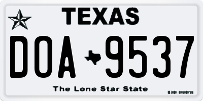 TX license plate DOA9537