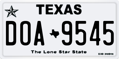 TX license plate DOA9545