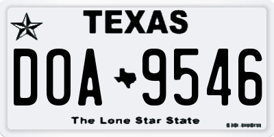 TX license plate DOA9546