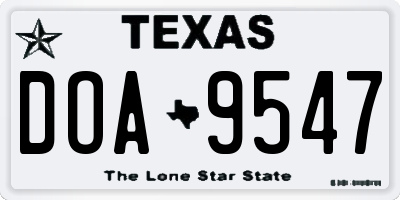 TX license plate DOA9547