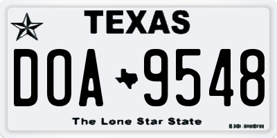 TX license plate DOA9548