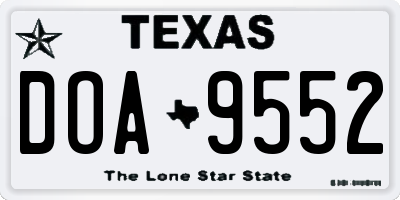TX license plate DOA9552