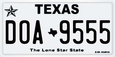 TX license plate DOA9555
