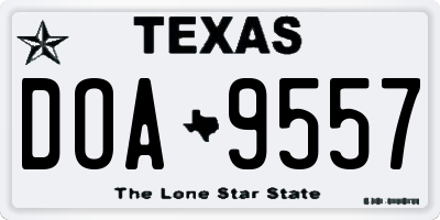 TX license plate DOA9557