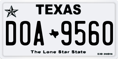 TX license plate DOA9560