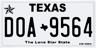 TX license plate DOA9564