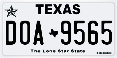TX license plate DOA9565