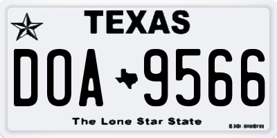 TX license plate DOA9566