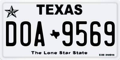 TX license plate DOA9569