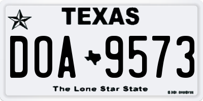 TX license plate DOA9573