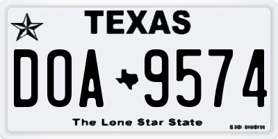 TX license plate DOA9574
