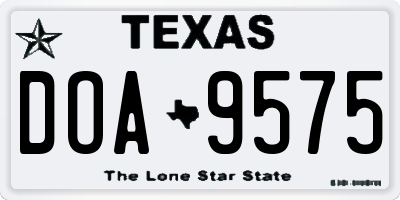 TX license plate DOA9575